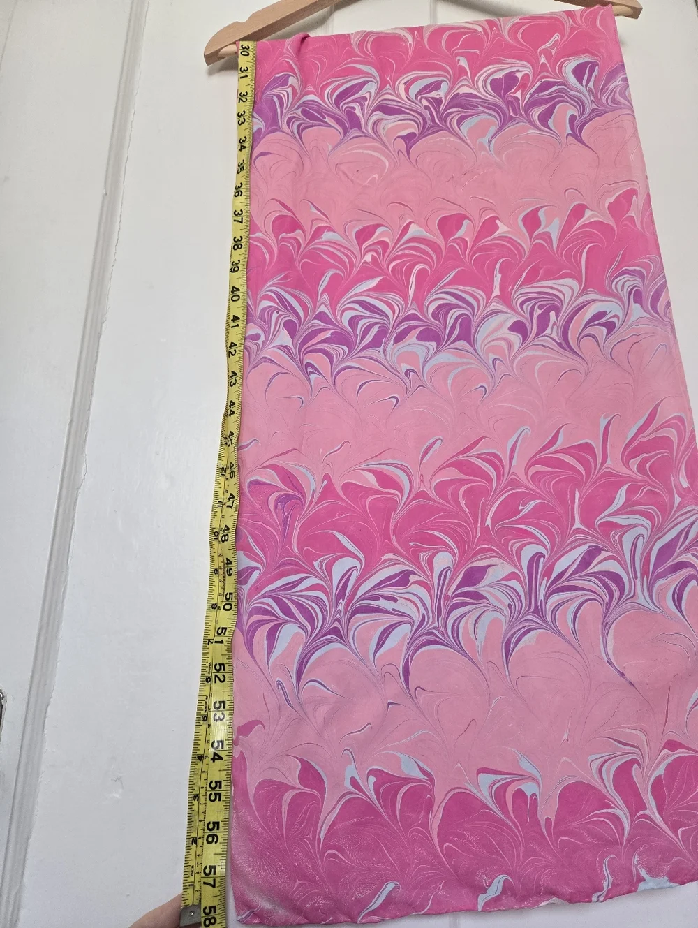 Women's 100% Silk Scarf Pink Marble Print Art To Wear Artsy Barbiecore Accessory